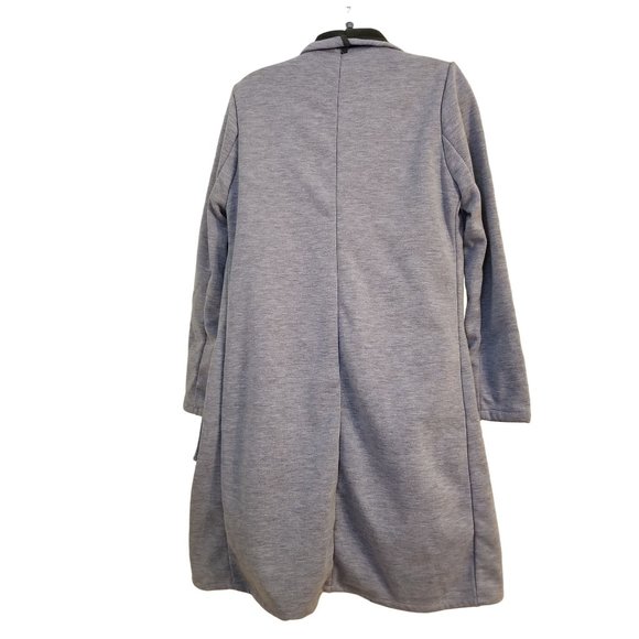 Fabletics S MOSCOW Coat Gray Green Fleece Lined Cascade Waterfall Open Front - Picture 4 of 8